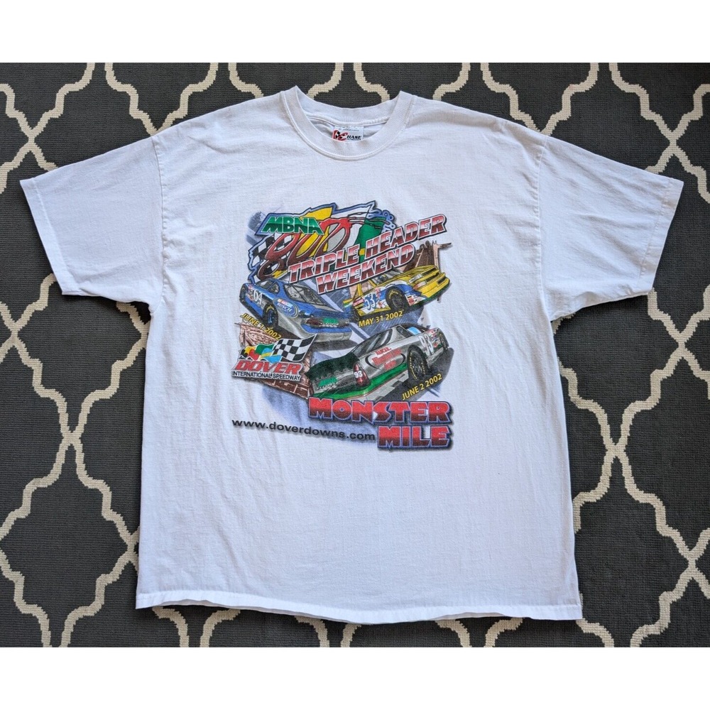 Vintage Monster Mile‎ Shirt Mens XL MBNA 800 Triple Header Weekend 2002 Racing